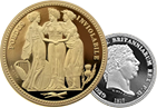 Pure silver & gold coins Image